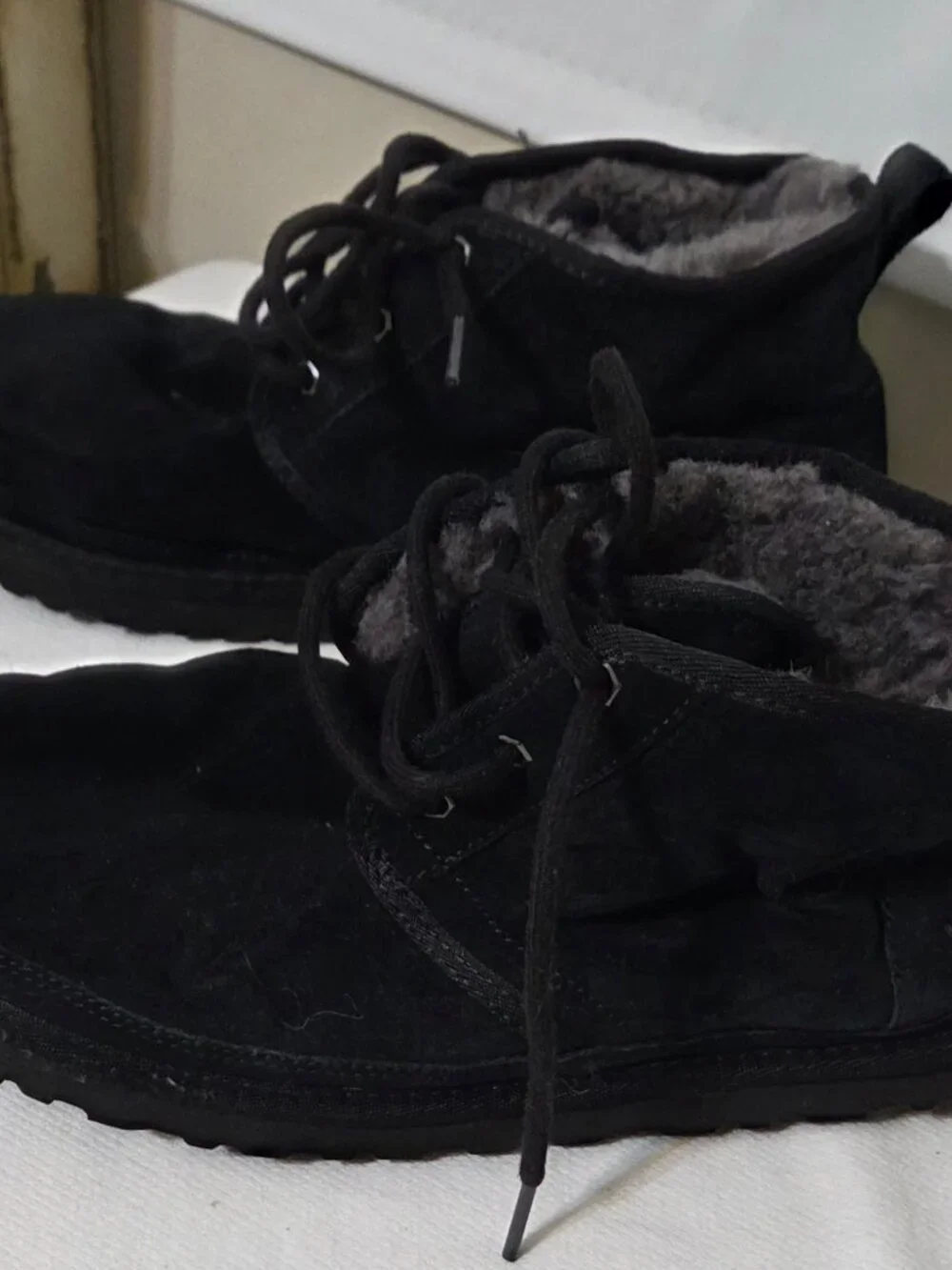 UGG Men's Black Suede Boots with Warm Lining SIZE 11